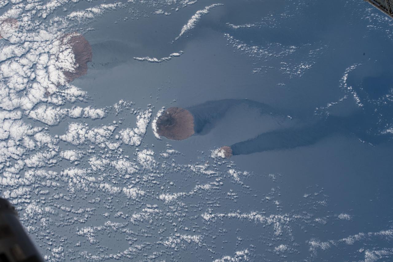 iss055e023643 (April 14, 2018) --- Another view of a trio of islands that are part of the volcanic ten-island nation of Cape Verde is pictured off the northwestern coast of Africa as the International Space Station orbited over the Atlantic Ocean.