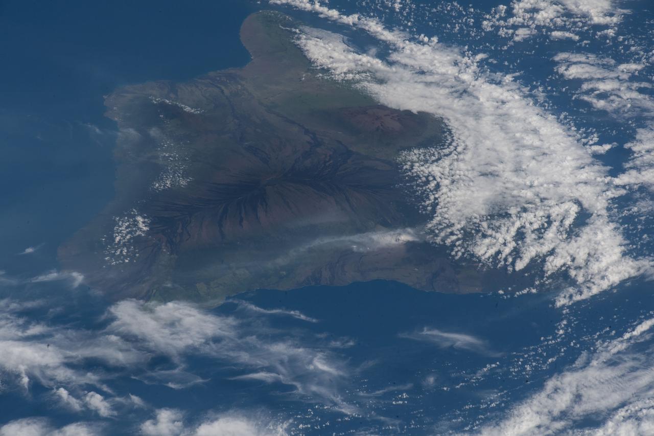 iss055e070338 (May 12, 2018) --- The ash plume from the Kilauea volcano on the big island of Hawaii was pictured May 12, 2018, from the International Space Station.