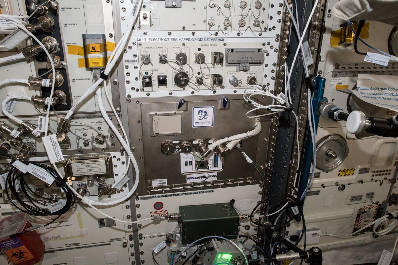 iss056e005017 (6/5/2018) --- The International Commercial Experiment Cubes (ICE Cubes) Facility located in the Columbus European Physiology Module (EPM) rack is a capable experiment platform that offers flexibility to host many different experiments for research, technology demonstration or educational objectives.