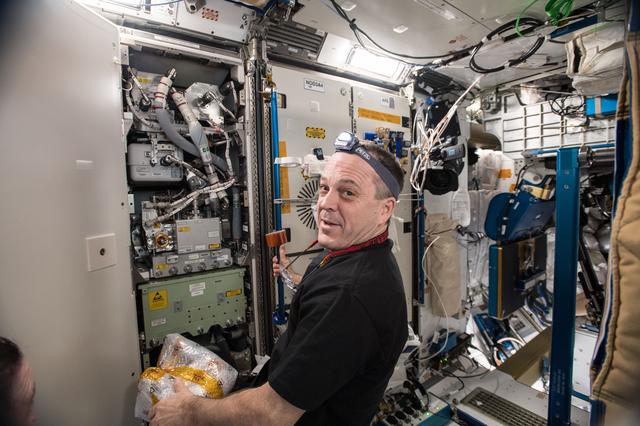 NASA image: Hydrogen Sensor Oxygen Generation System (OGS) Remove and Replace (R&R)