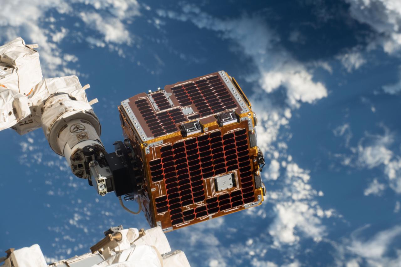 iss056e025305 (6/20/2018) --- Deployment of the NanoRacks-Remove Debris Satellite from the International Space Station (ISS) using the NanoRacks Kaber MicroSat Deployer. NanoRacks-Remove Debris aims to demonstrate key technologies for Active Debris Removal to reduce the risks presented by space debris