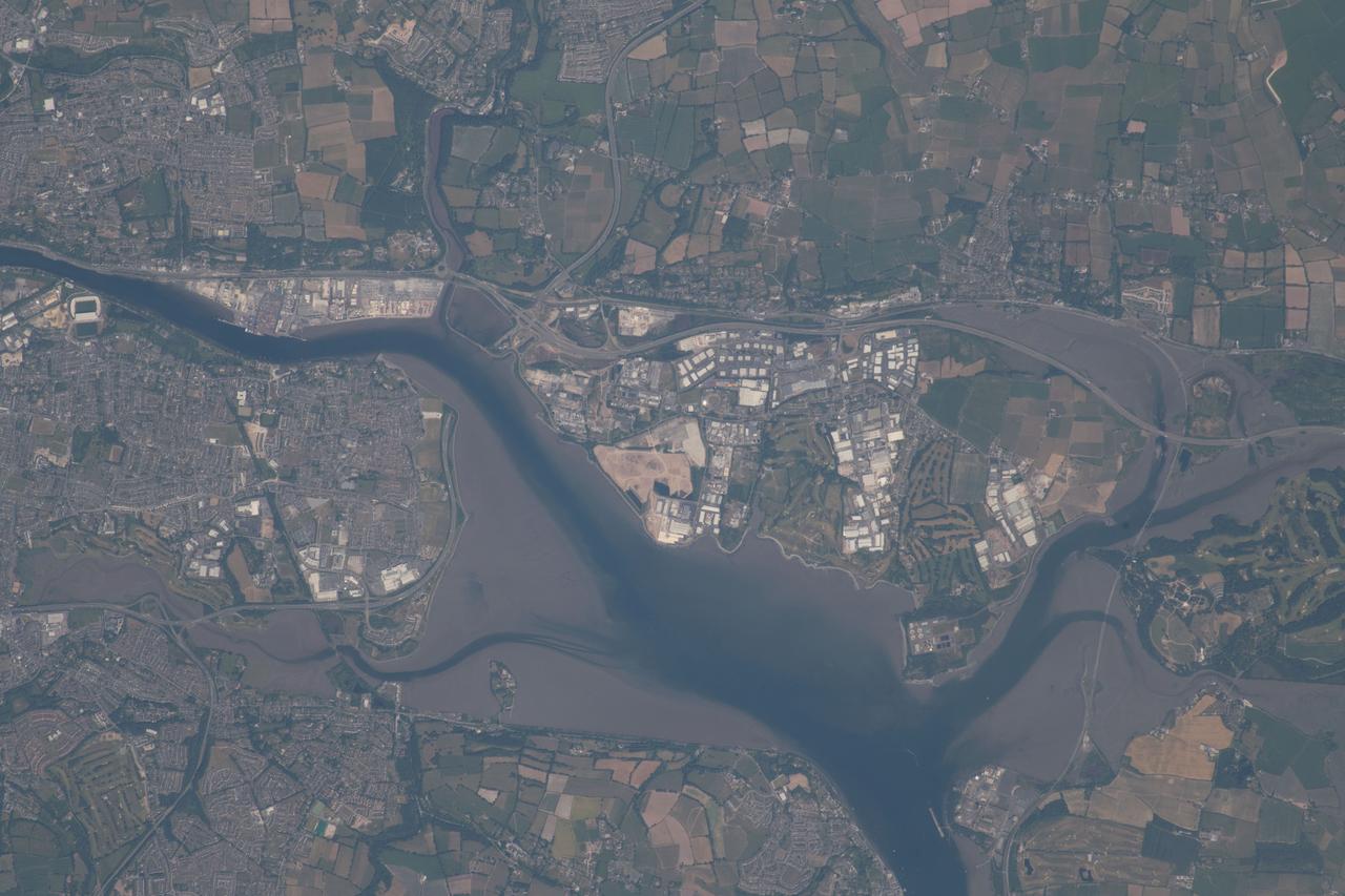 iss056e084626 (June 27, 2018) --- The Irish city of Cork, the River Lee and surrounding areas are pictured as the International Space Station was orbiting over the Celtic Sea off the southern coast of Ireland.