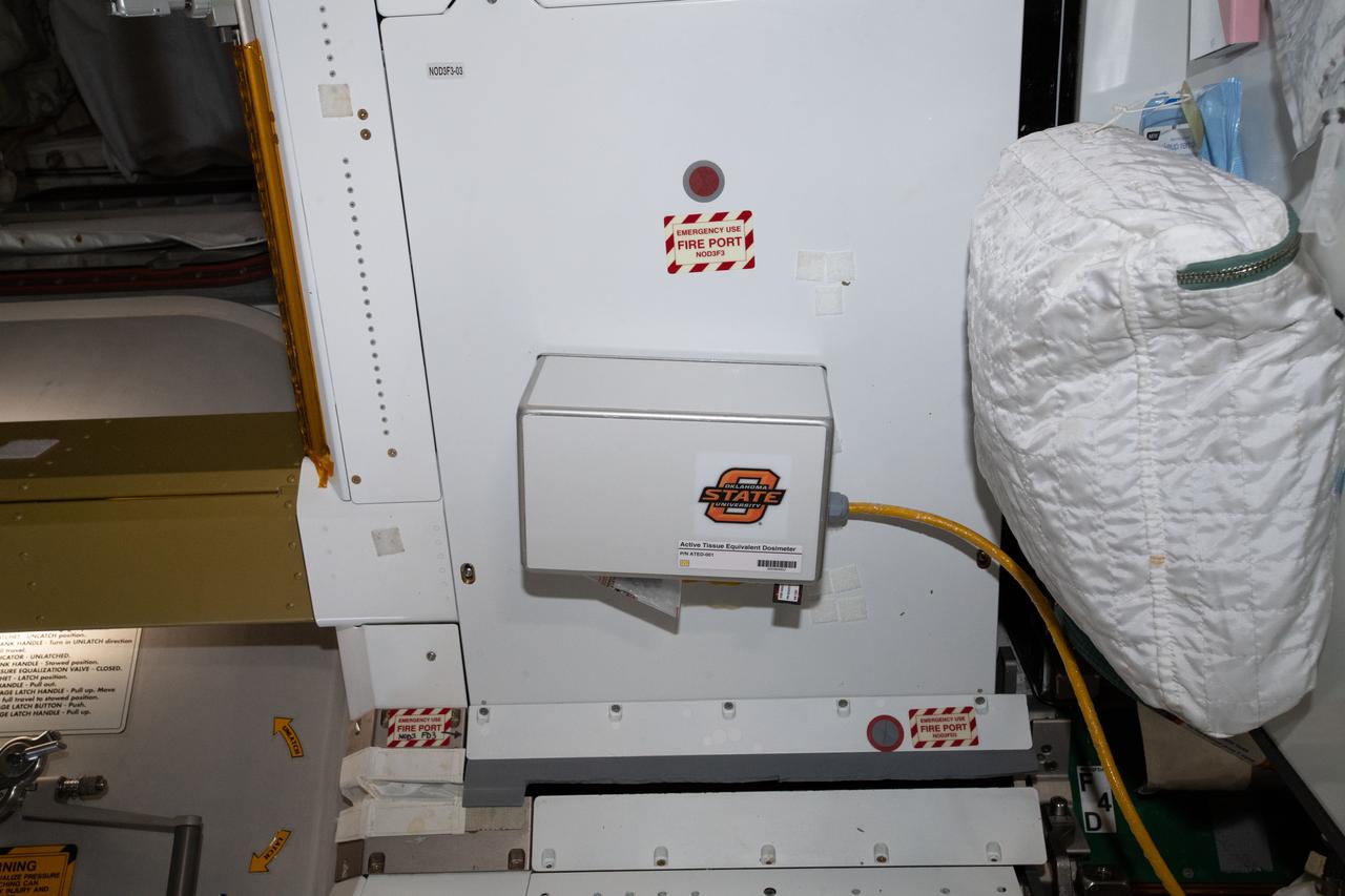 iss056e097010 (7/17/2018) --- Photographic documentation of Active Tissue Equivalent Dosimeter during deployment aboard the International Space Station (ISS). The Active Tissue Equivalent Dosimeter investigation uses an Active Tissue Equivalent Dosimeter aboard the International Space Station to collect data on crew radiation exposure and to characterize the space radiation environment.