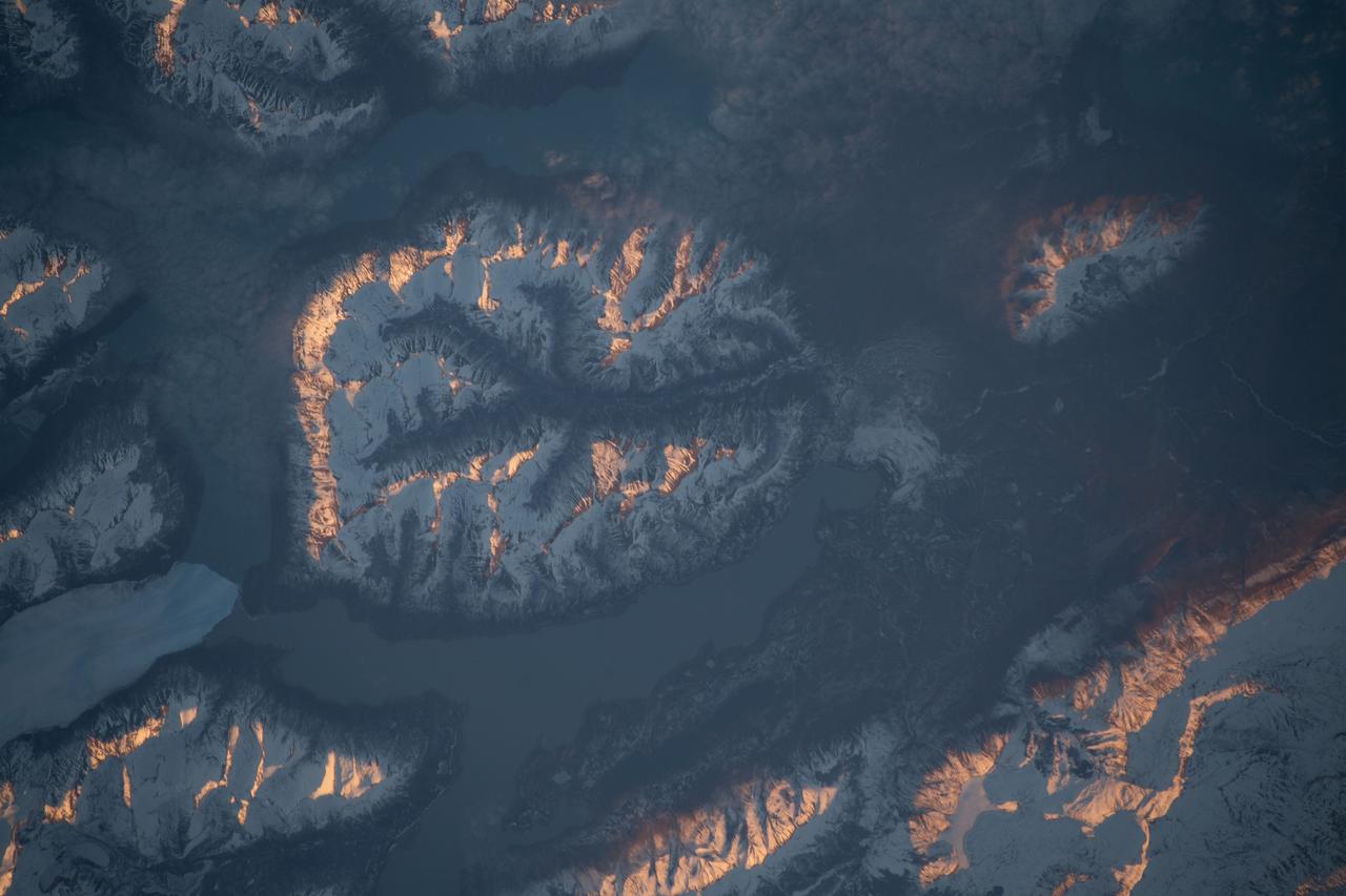 iss056e097055 (July 15, 2018) --- The mountainous and glacial Torres del Paine National Park in the southern-most part of Chile is pictured as the International Space Station began a quick orbital pass over the South American nation from the Pacific Ocean back out over the Atlantic Ocean.