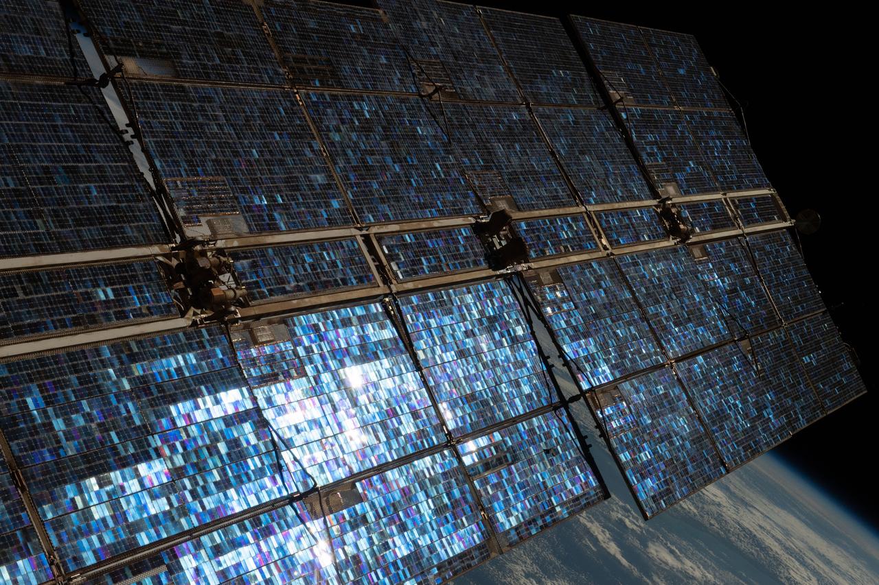 Earth observation taken by the Expedition 56 crew. Solar Array is visible.