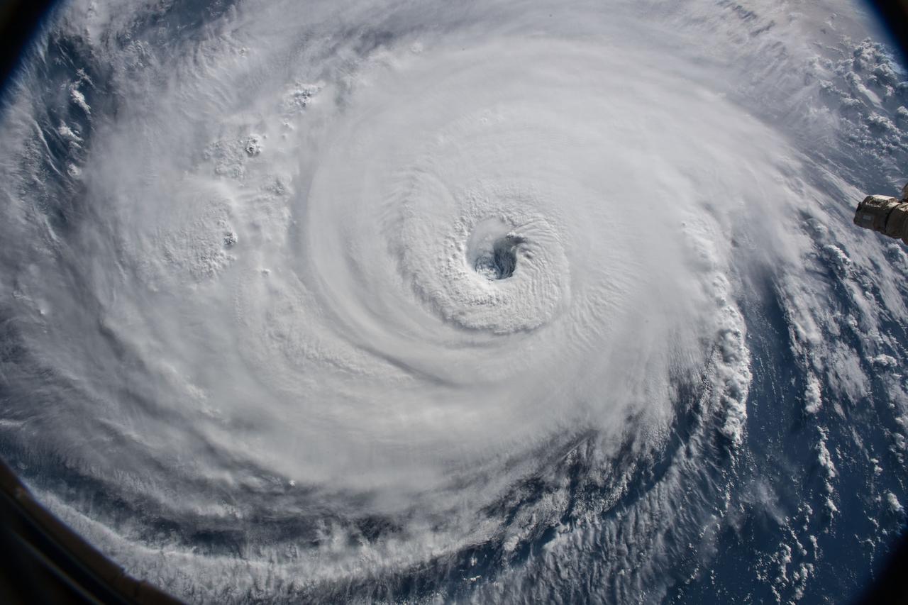 iss056e162187 (Sept. 12, 2018) --- Cameras outside the International Space Station captured a stark and sobering view of Hurricane Florence the morning of Sept. 12 as it churned across the Atlantic in a west-northwesterly direction with winds of 130 miles an hour. The National Hurricane Center forecasts additional strengthening for Florence before it reaches the coastline of North Carolina and South Carolina early Friday, Sept. 14.