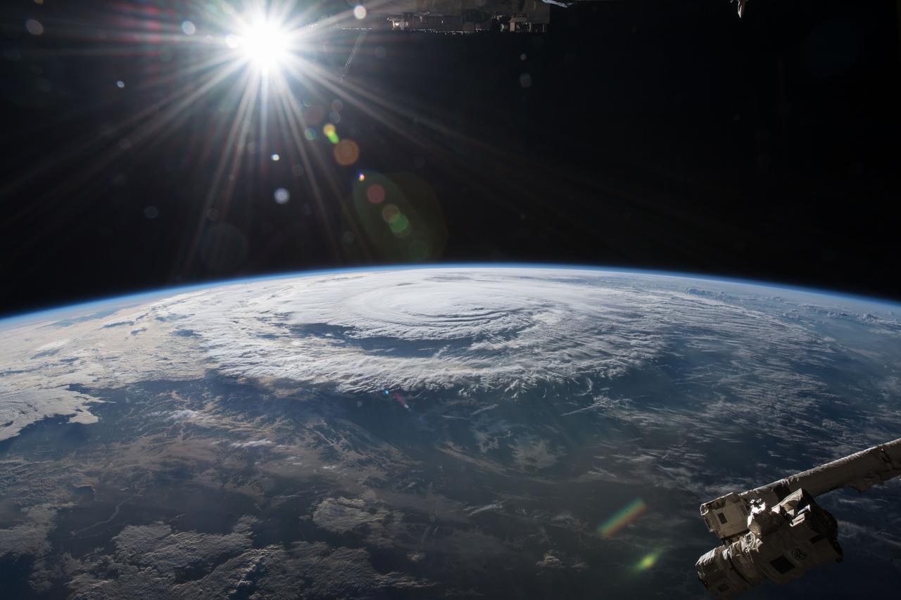 iss056e162811 (Sept. 14, 2018) ---  Hurricane Florence is pictured from the International Space Station as a category 1 storm as it was making landfall near Wrightsville Beach, North Carolina.