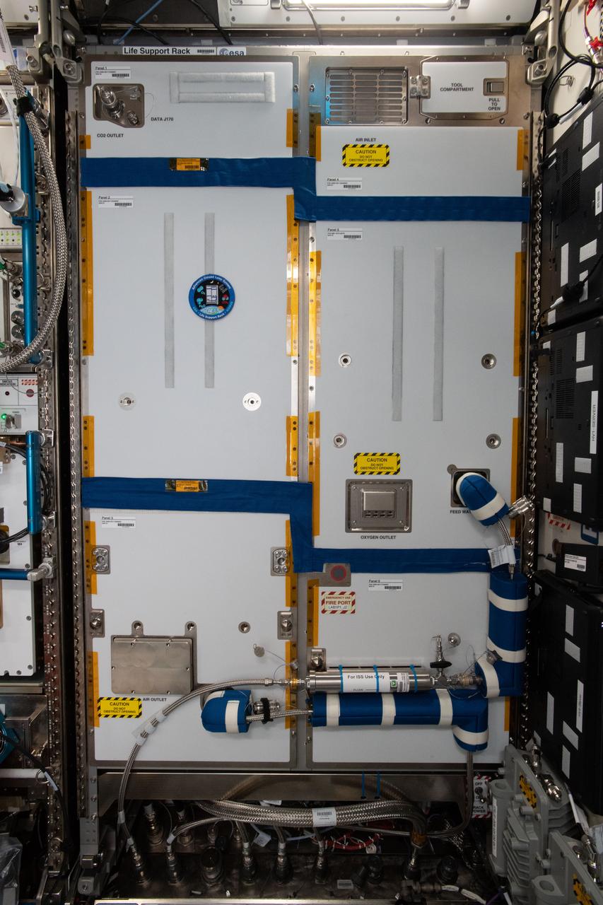 iss057e055217 (10/19/2018) --- A view of the LSR rack inside the Destiny laboratory onboard the International Space Station (ISS). The Life Support Rack (LSR) is a Technology Demonstrator for Closed Loop Air Revitalisation. LSR captures carbon dioxide from cabin air and recovers 50% of its oxygen for use by the astronauts. LSR operates for a minimum of one year on the International Space Station to demonstrate the robustness of the technology for future Exploration Missions.