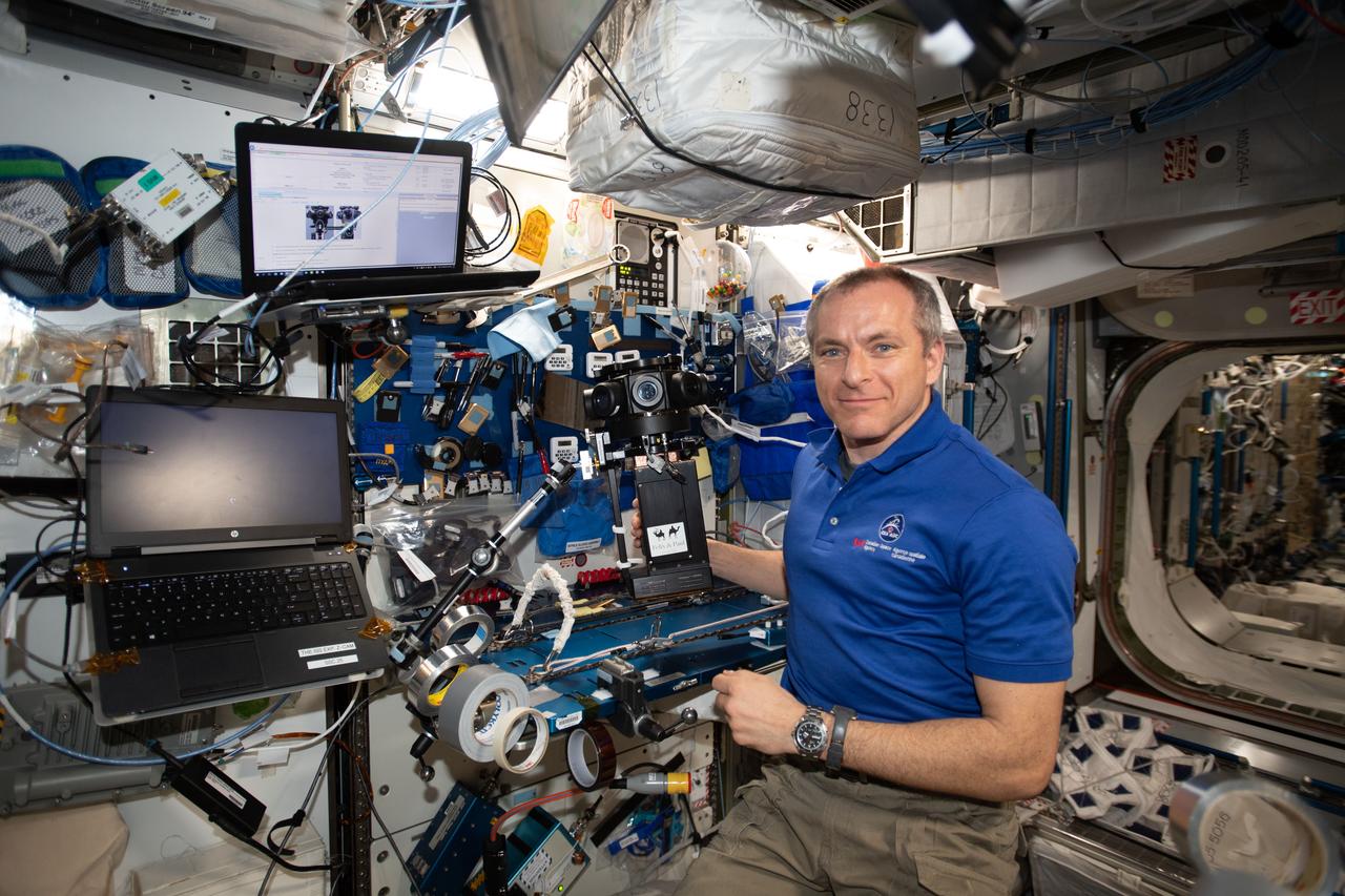 iss058e005160 (1/21/2019) --- A view of Canadian Space Agency (CSA) astronaut David Saint-Jacques setting up the Z-CAM V1 Pro Cinematic camera for the ISS Experience payload. The International Space Station Experience (ISS Experience) creates a virtual reality film documenting daily life aboard the space station. The 8- to 10-minute film created from footage taken during the six-month investigation covers different aspects of crew life, conducting science aboard the station, and the international partnerships involved.