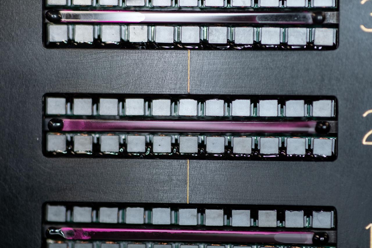 iss059e061932 (5/17/2019) --- Photo documentation onboard the International Space Station (ISS) of the ACE Modules taken during the ACE-T12 Module Configuration.  The Advanced Colloids Experiment-Nanoparticle Haloing (ACE-T-12) involves design and assembly of complex three-dimensional (3D) structures from colloids, or particles of different sizes suspended in a fluid. It employs a recently discovered technique, Nanoparticle Haloing (NPH), which uses highly charged nanoparticles to stabilize much larger, non-charged particles. Allowing these structures to form in microgravity provides insight into the relationship between shape, surface charge, and concentration of particles and particle interactions.