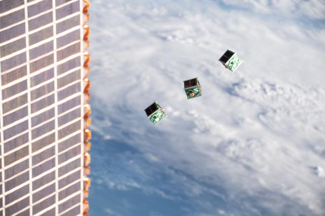 NASA image: JEM Small Satellite Orbital Deployer #11 (J-SSOD #11) micro-satellite deployment mission