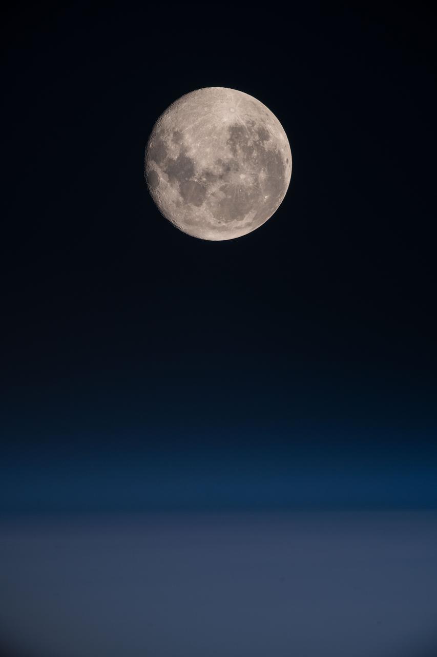 iss060e013472 (July 18, 2019) --- A full Moon is pictured from the International Space Station as the orbiting complex flew 270 miles above the South Pacific Ocean off the coast of South America.