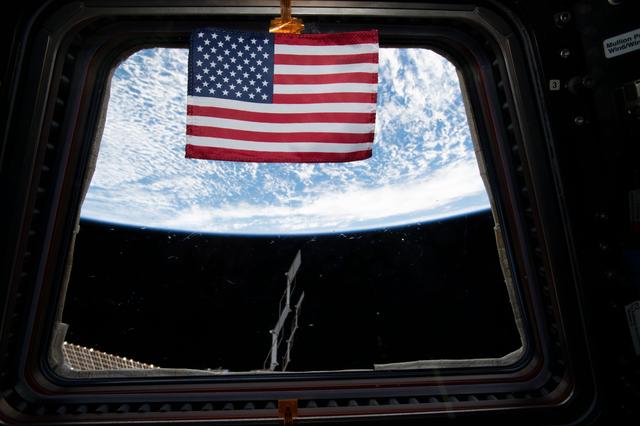 NASA image: Flag in the Cupola
