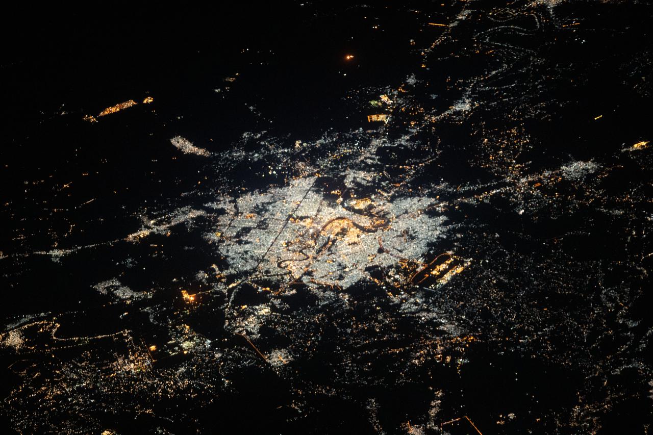 iss061e118088 (Jan. 4, 2020) --- The International Space Station was orbiting 260 miles above northeastern Syria at the time this photograph of Baghdad, Iraq was taken.