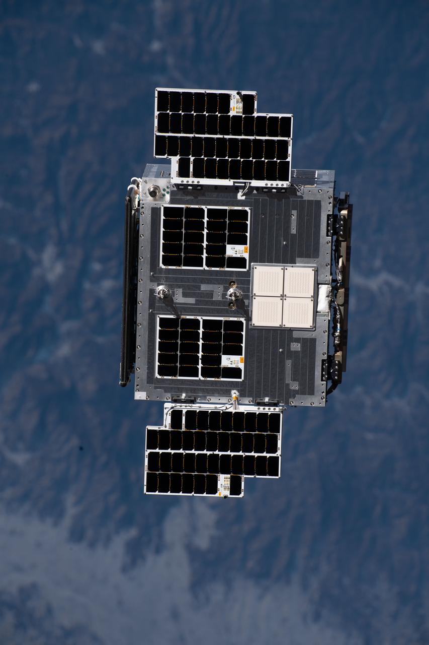 iss061e148579 (1/29/2020) --- A view taken from the Cupola Module aboard the International Space Station (ISS) of the STPSat-4 deploy. The Space Test Program Satellite-4 (STPSat-4) is a suite automated for robotic space tools and sensors that test new equipment configurations and monitor space conditions. STPSat-4 specifically includes space weather sensors, solar panels, an antenna array and devices for tracking location of both satellites and their astronomic surroundings. This project demonstrates how a range of new technologies can be integrated on nanosatellite platforms.