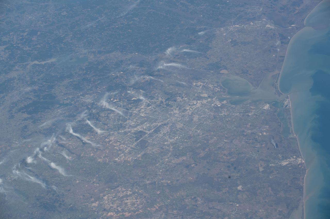 iss062e001720 (Feb. 7, 2020) --- This oblique view of Houston, Texas, was taken from the International Space Station as it was orbiting over Mexico several hundreds of miles away.