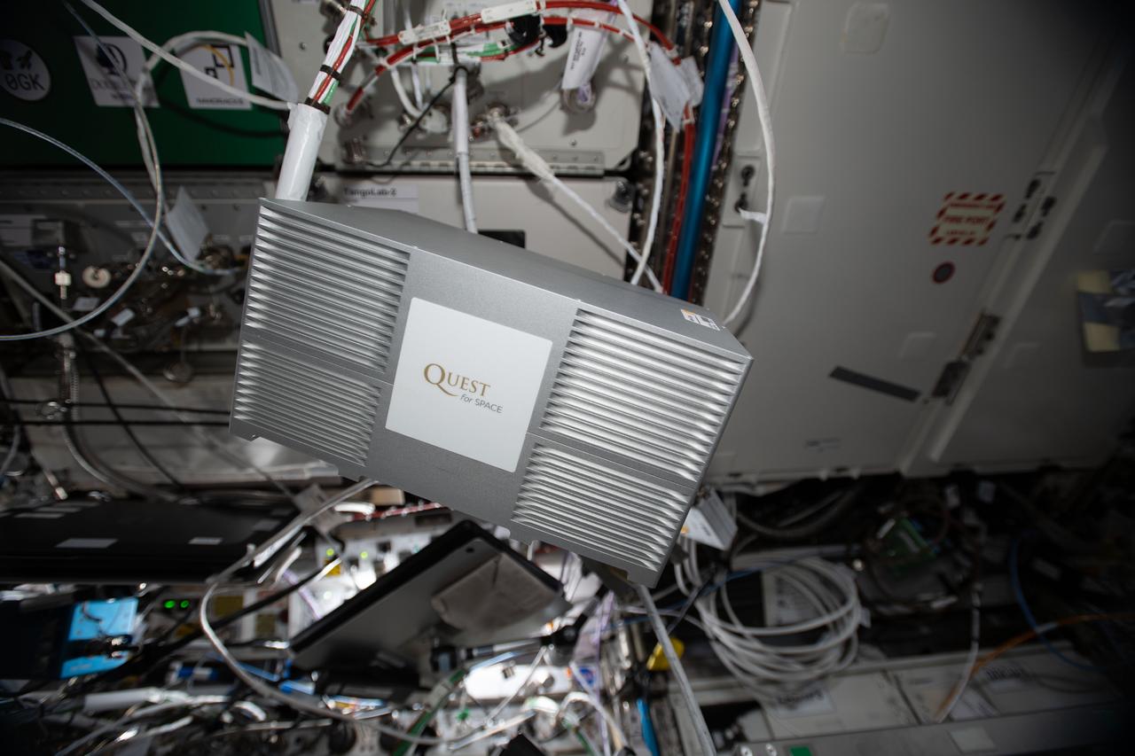 iss062e102749 (3/19/2020) --- A view of the Quest Institute-NanoLab Unit 3 investigation aboard the International Space Station (ISS). Quest Institute-NanoLab Unit 3 contains 15 Nano-Lab experiments from students in the United States and Singapore. Student-developed spaceflight experiments empower students with real-world science experience.