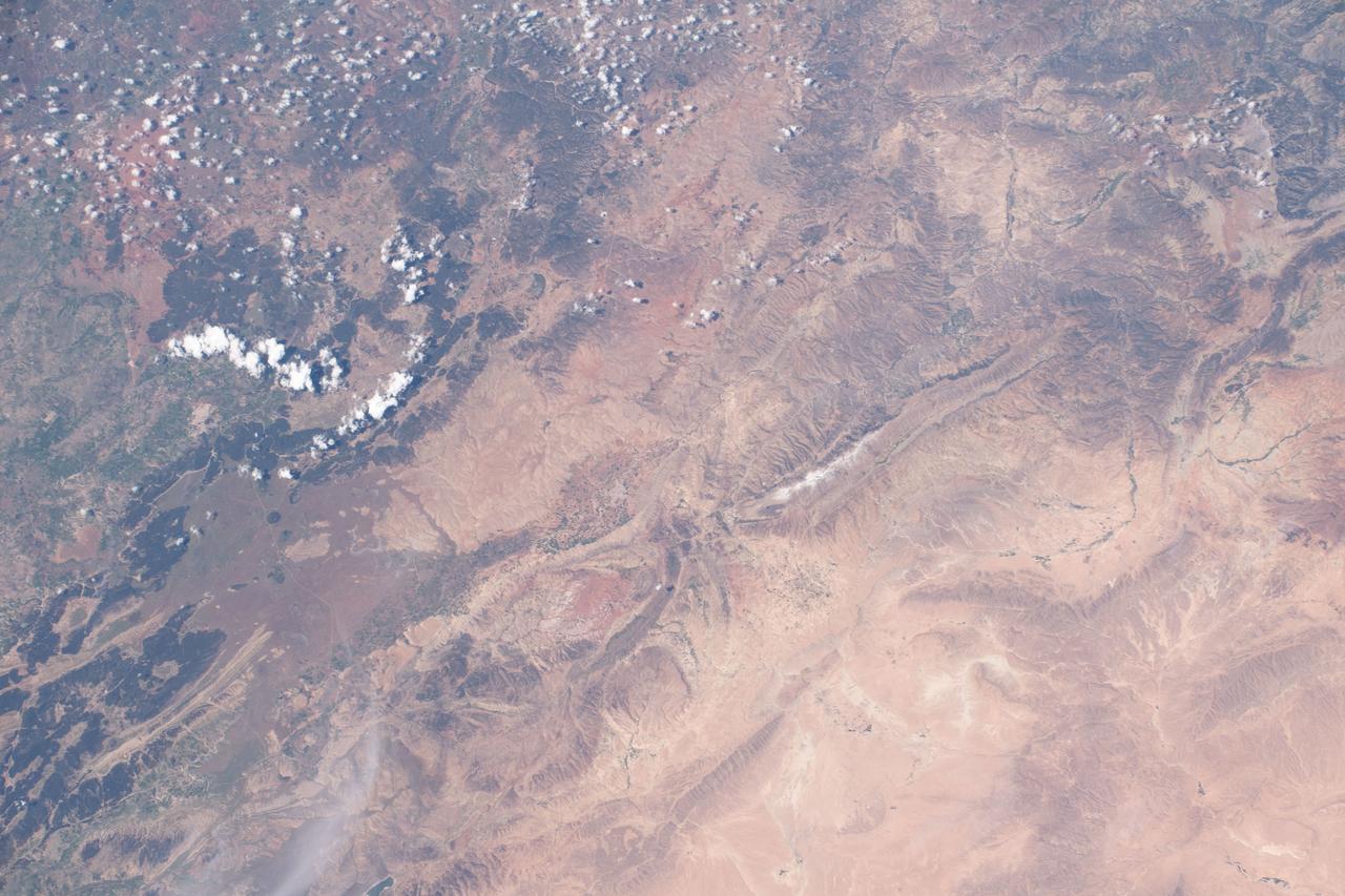 iss063e002389 (April 22, 2020) --- The northern central portion of Morocco, pictured from the International Space Station, is a mountainous region that borders the Sahara Desert in northwest Africa.