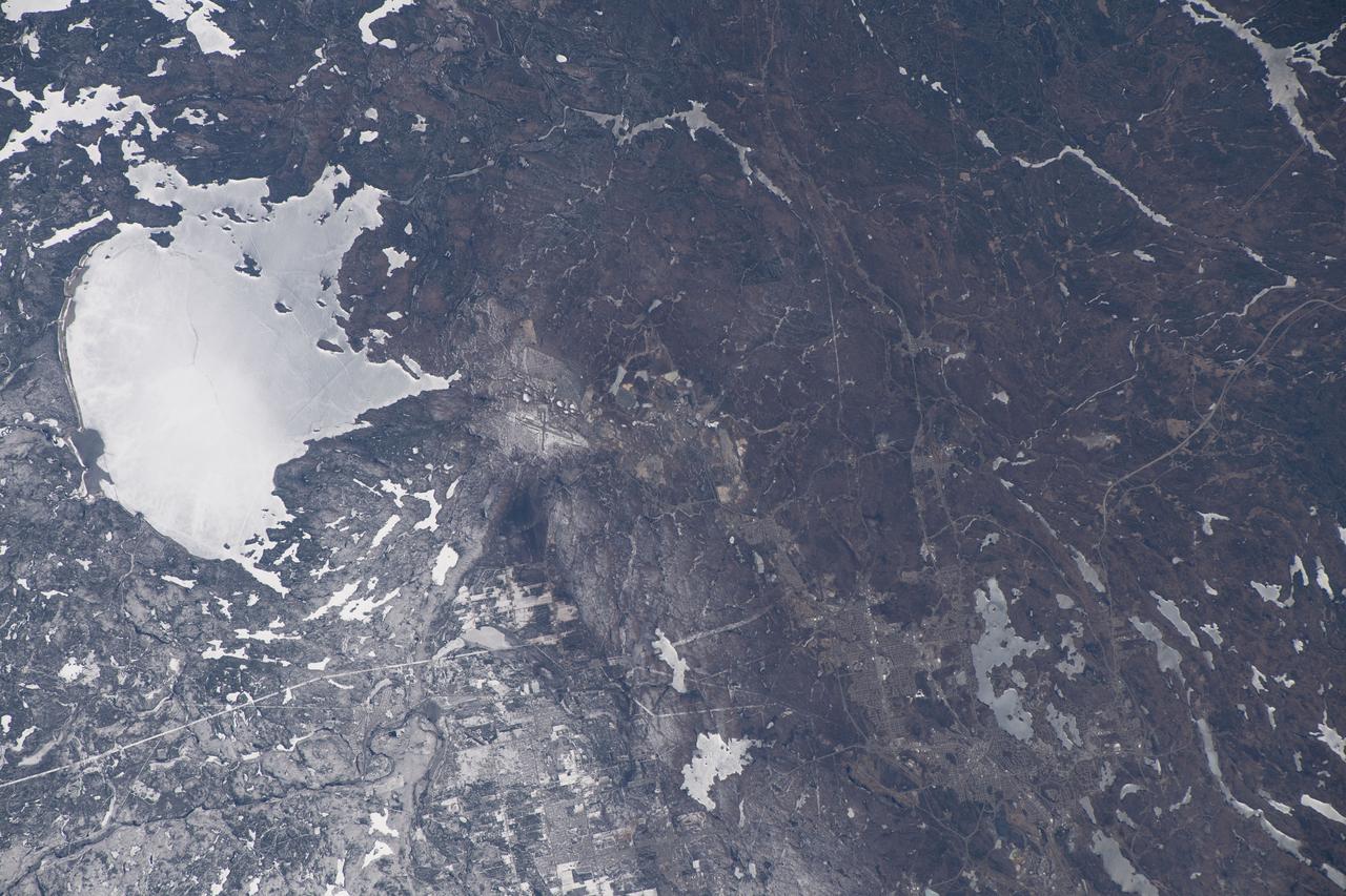 iss063e002471 (April 22, 2020) ---  Canada's Wanapitei Lake is pictured from the International Space Station as it was orbiting over the province of Ontario.