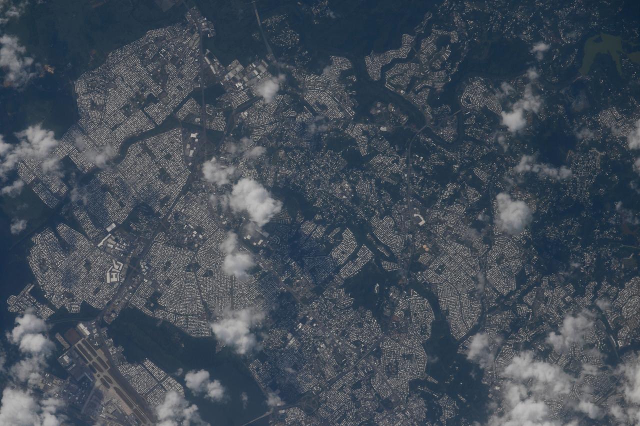 iss063e009535 (May 7, 2020) --- The city of San Juan, Puerto Rico, and surrounding municipalities are pictured from the International Space Station as it orbited off the Atlantic coast of the U.S. territory. Credit: Roscosmos