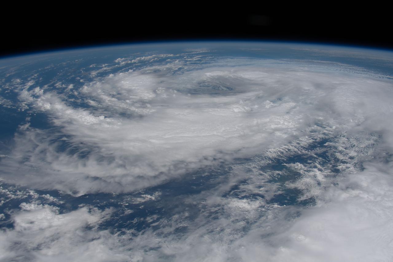 iss063e025381 (June 7, 2020) --- Tropical Storm Cristobal is pictured from the International Space Station as it was nearing southeastern Louisiana. The orbiting lab was just off the coast of West Palm Beach, Florida, when this photograph was taken.