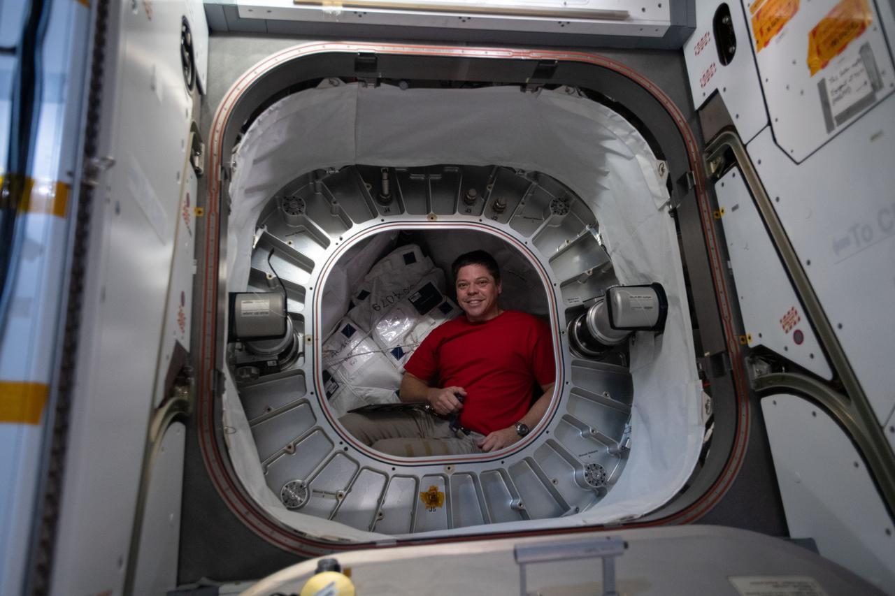 iss063e041081 (July 7, 2020) --- NASA astronaut and Expedition 63 Flight Engineer Bob Behnken is pictured inside the Bigelow Expandable Activity Module (BEAM) during cargo activities. BEAM has been attached to the International Space Station's Tranquility module since April 2016.