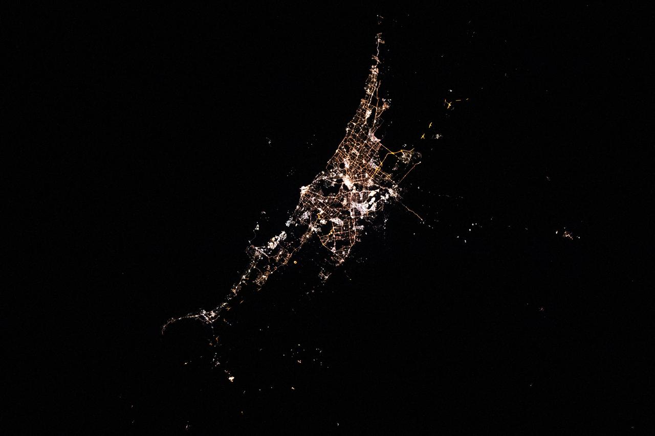 iss063e055126 (July 23, 2020) --- Perth, Australia is pictured from the International Space Station as it orbited west of the city above the Indian Ocean during an orbital night period.