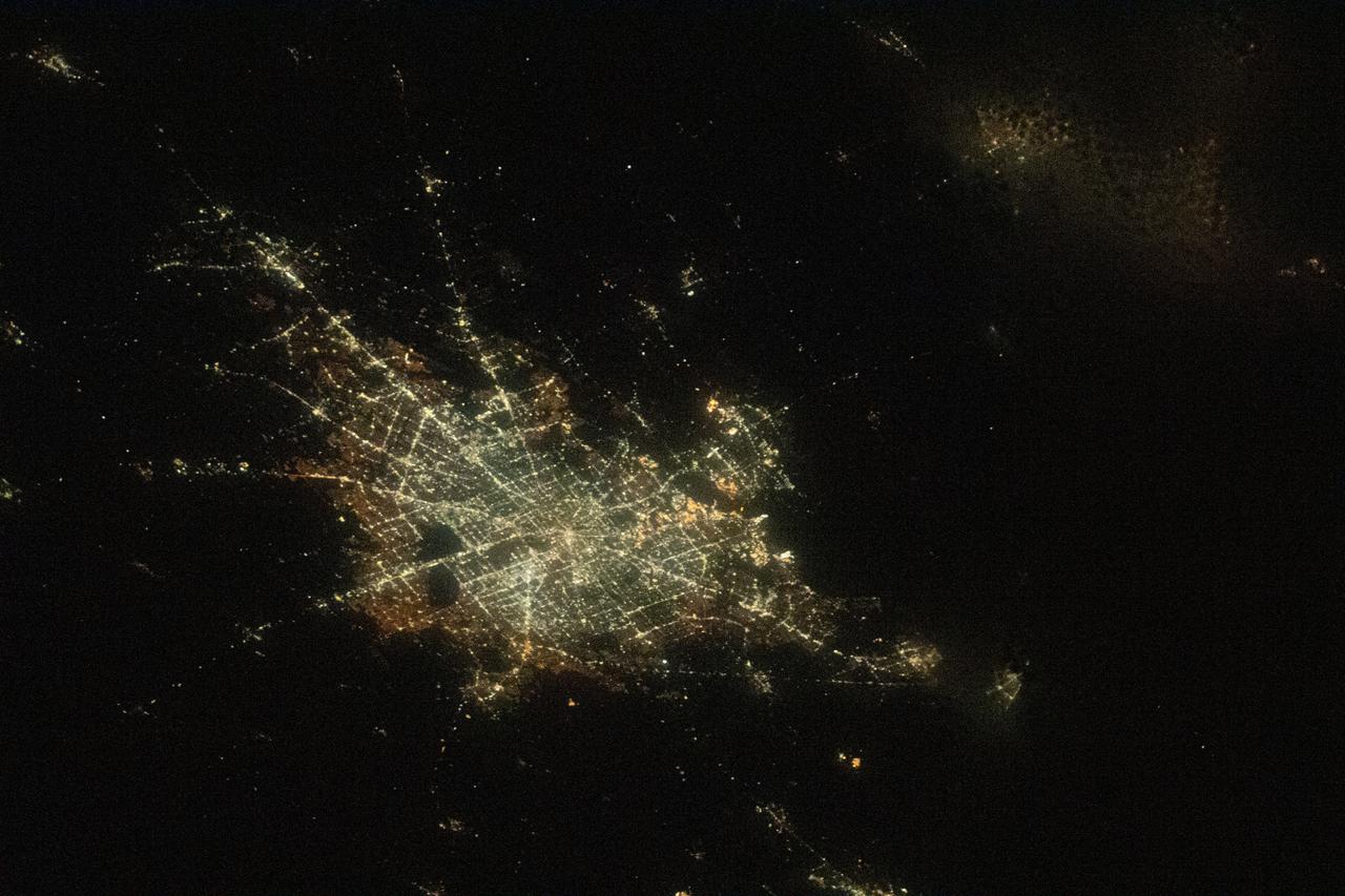 iss063e093260 (Sept. 19, 2020) --- This oblique view of Houston, Texas, was taken from the International Space Station as it orbited above northern Louisiana.