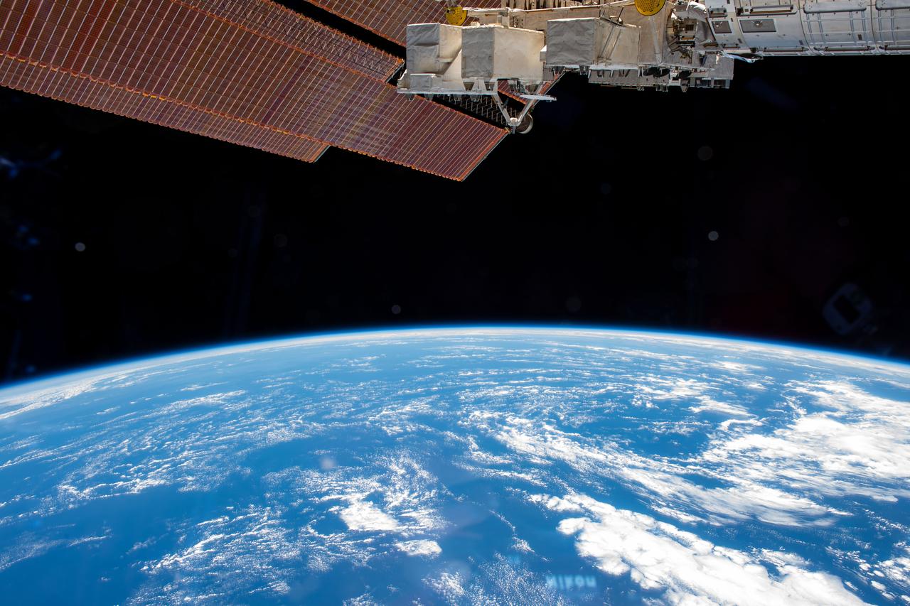 iss064e005537 (Nov. 23, 2020) --- A bright blue, South Atlantic Ocean is pictured as the International Space Station soared nearly 270 miles above, just off the coast of Argentina.