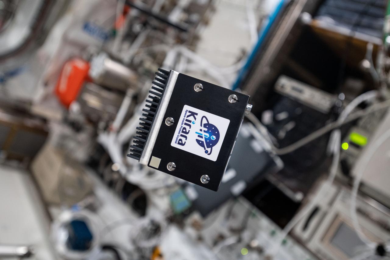 iss064e011289 (12/8/2020) ---  A view of the Ice Cubes Experiment Cube #6 – Kirara mission, in the Columbus module aboard the International Space Station (ISS). The Ice Cubes Experiment Cube #6 – Kirara is an in-orbit validation of an incubator for growing protein crystals in microgravity for future commercial business opportunities. This first demonstration mission includes proteins for seven different companies and research institutes.