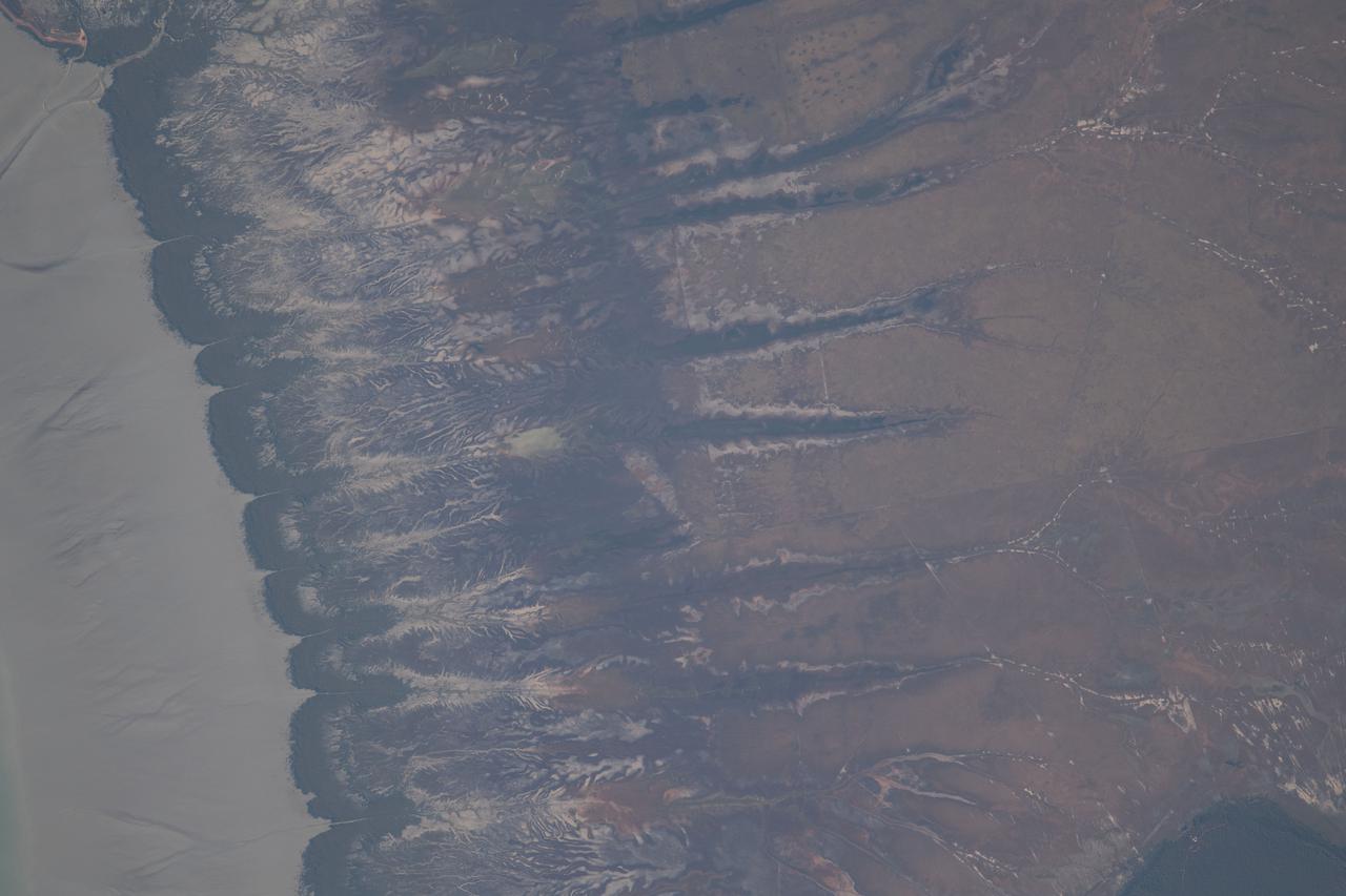 iss065e046509 (May 14, 2021) --- A portion of Western Australia off the coast of the Indian Ocean is pictured from the International Space Station as it orbited 265 miles above.