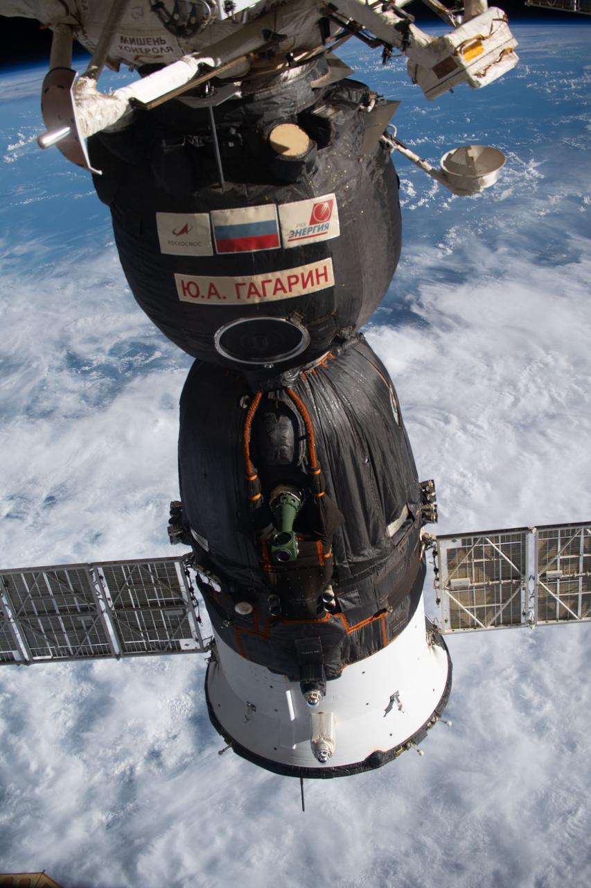 iss065e053334 (May 23, 2021) --- The Soyuz MS-18 crew ship is pictured docked to the Rassvet module as the International Space Station orbited 261 miles above eastern China near Shanghai.