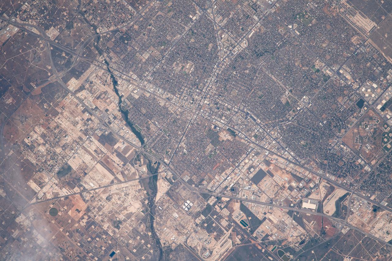 iss065e074434 (May 26, 2021) --- Odessa, Texas, is pictured from the International Space Station as it orbited 261 miles above west Texas.