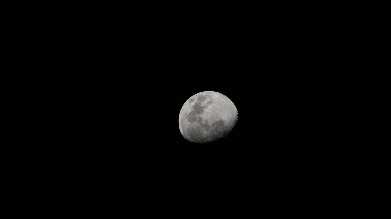 iss065e133389 (June 21, 2021) --- The waxing gibbous Moon is pictured from the International Space Station as it orbited 261 miles above the Indian Ocean south of India.