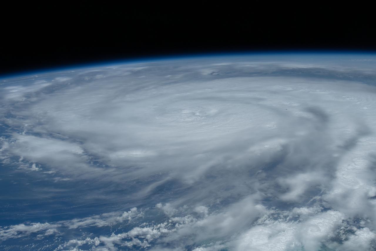 iss065e319865 (Aug. 28, 2021) --- Hurricane Ida is pictured as a category 2 storm from the International Space Station as it orbited 263 miles above the Gulf of Mexico.