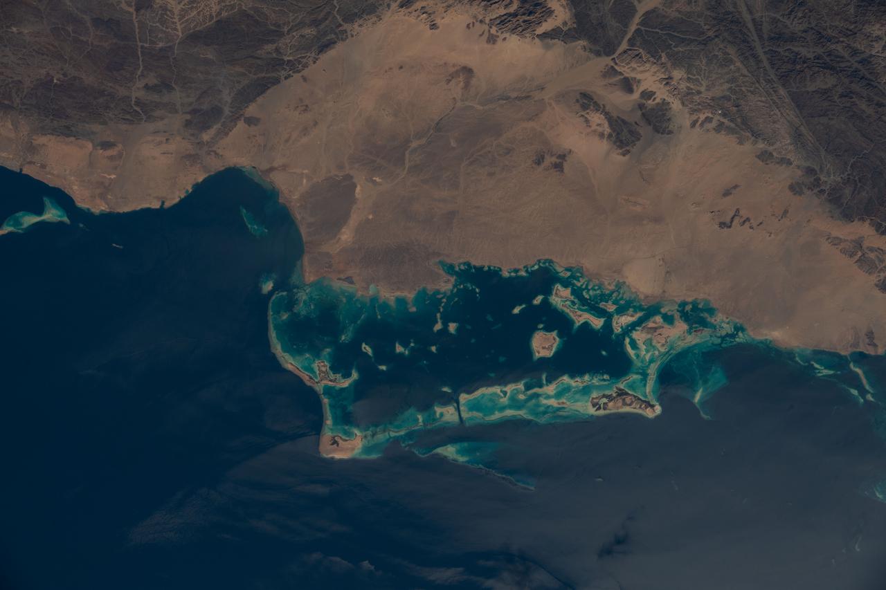 iss066e091657 (Nov. 30, 2021) --- The northwestern coast of Saudi Arabia on the Red Sea is pictured from the International Space Station as it orbited 263 miles above the Middle Eastern nation.