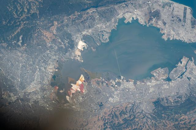 The San Francisco Bay Area in California is pictured from the International Space Station