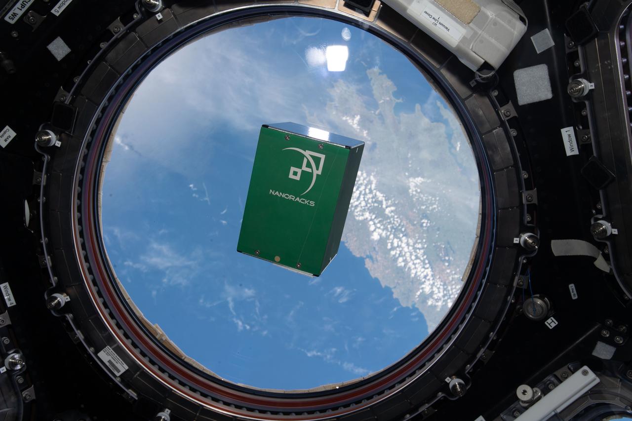 iss067e245388 (8/8/2022) --- A view of the NanoRacks-CUBERIDER-2 investigation shown in the cupola module aboard the International Space Station (ISS). NanoRacks-CUBERIDER-2 (NanoRacks-CR-2) is a small device flown aboard the International Space Station (ISS) that allows students in grades 6 to 11 to remotely operate space sensors.
