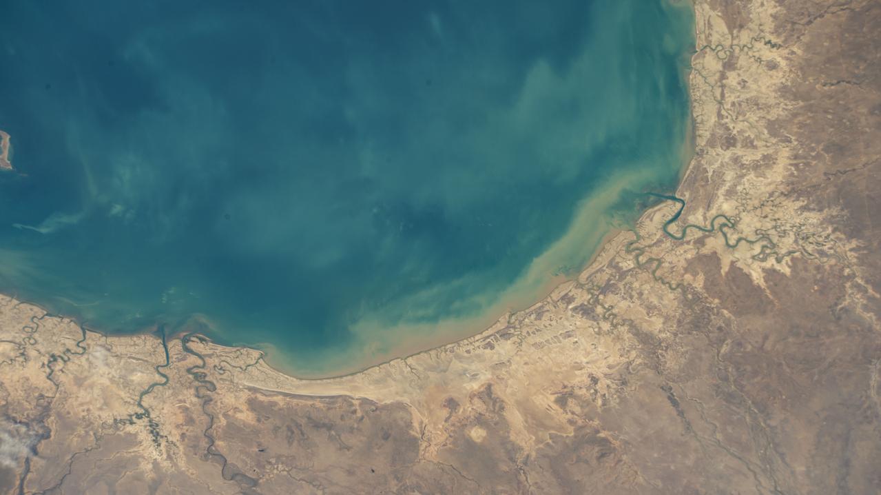iss067e311283 (Sept. 2, 2022) --- The southeastern portion of the Gulf of Carpentaria on the coast of Queensland, Australia, is pictured from the International Space Station as it orbited 260 miles above.