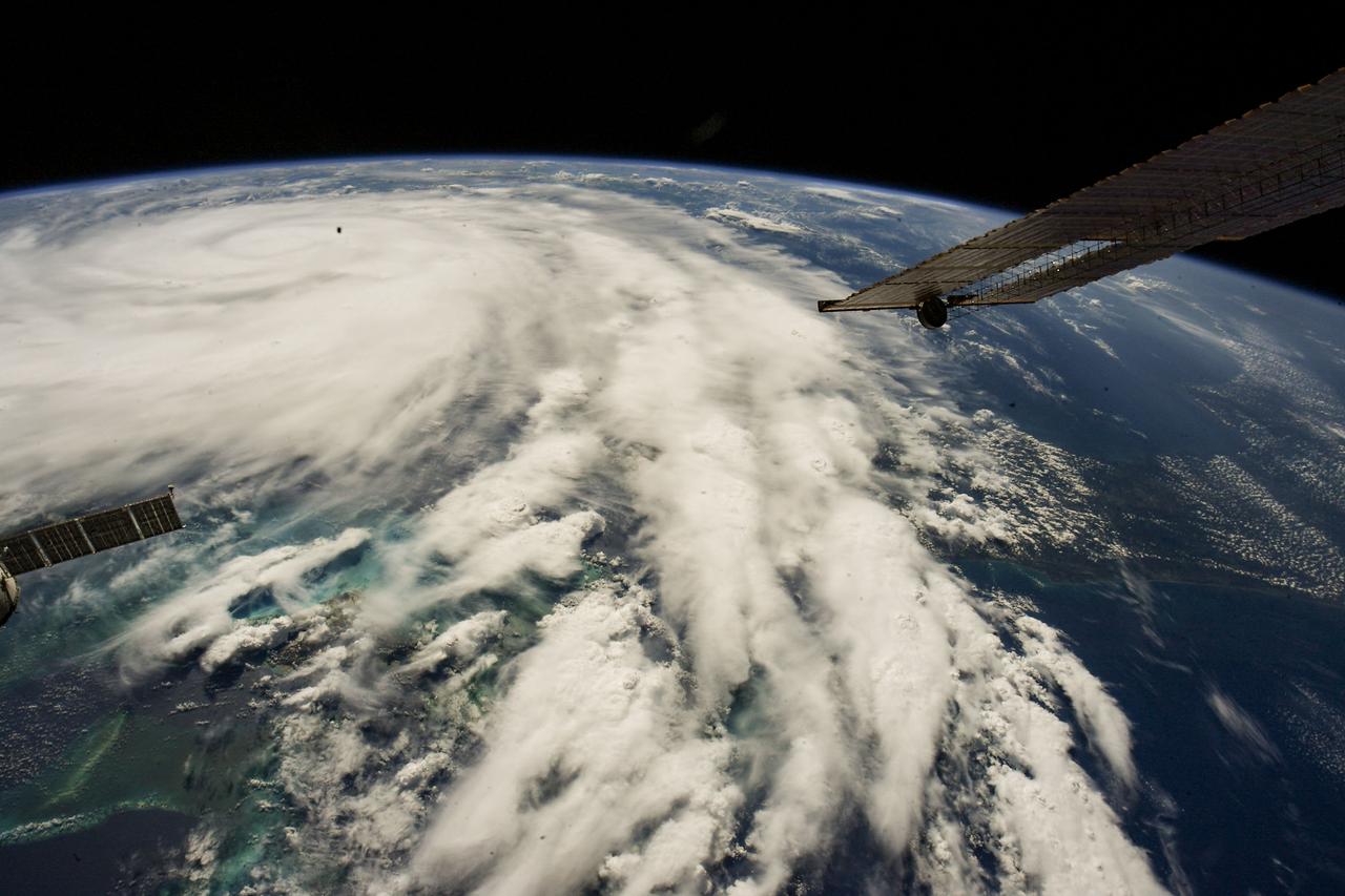 iss067e381585 (Sept. 26, 2022) --- Hurricane Ian is pictured from the International Space Station as it orbited 258 miles above the Caribbean Sea east of Belize. At the time of this photograph, Ian was just south of Cuba gaining strength and heading toward Florida.