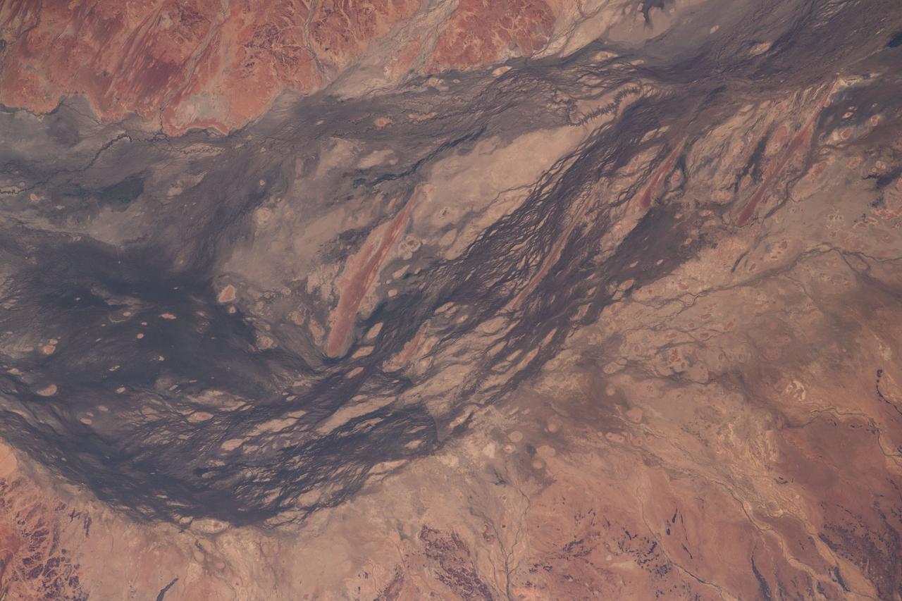 iss068e000353 (Sept. 29, 2022) --- A portion of the Lake Eyre Basin in central western Queensland, Australia, is pictured from the International Space Station as it orbited 261 miles above the island continent.