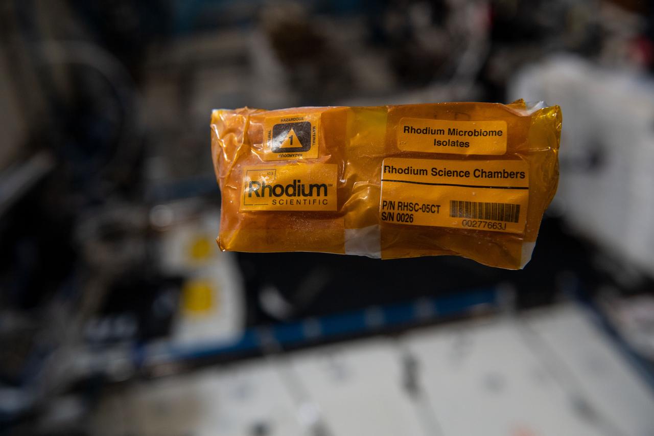 iss068e012558 (10/7/2022) --- A view of the Rhodium Space Microbiome Isolates sample aboard the International space Station (ISS). Characterization of Targeted Space Gut Microbiome Isolates to Advance Astronaut Gut-On-A-Chip Platform Development (Rhodium Space Microbiome Isolates) characterizes individual bacterial species from the human gut microbiome that change during spaceflight. Research shows a connection between alterations in the gut microbiome and multiple chronic and acute diseases.
