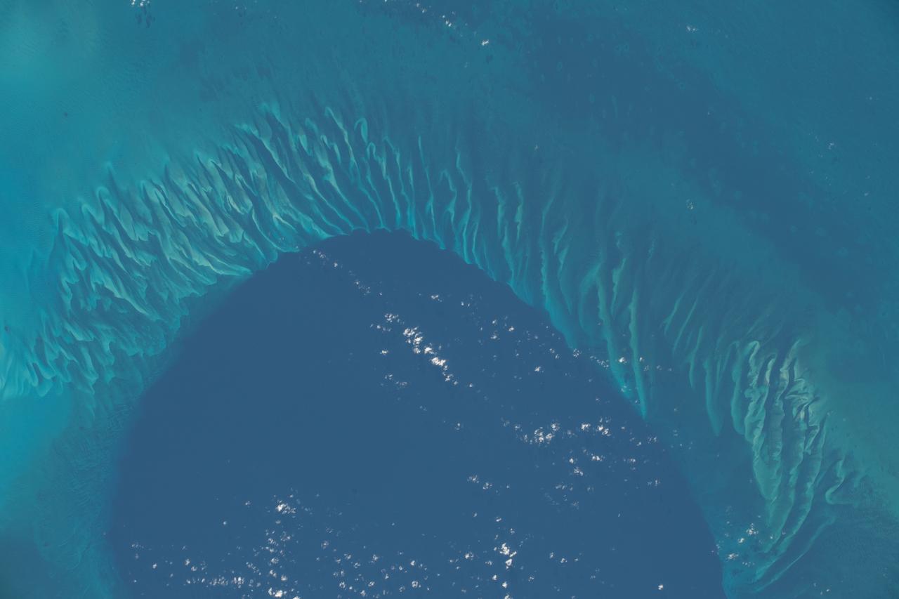 iss068e036382 (Jan. 2, 2023) --- A portion of the Atlantic Ocean surrounded by the island nation of the Bahamas is pictured from the International Space Station as it orbited 259 miles above.