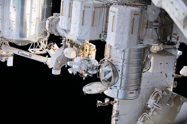 NASA image: Spacewalkers Stephen Bowen and Sultan Alneyadi exit the Quest airlock