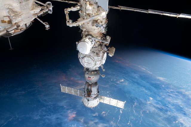NASA image: Spacewalkers Sergey Prokopyev and Dmitri Petelin