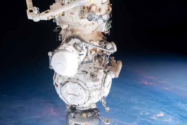 NASA image: Spacewalkers Sergey Prokopyev and Dmitri Petelin