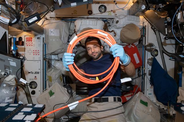 NASA image: Alneyadi conducting Cleaning Activities in the Node 2
