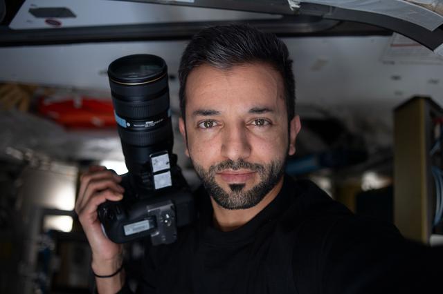 NASA image: Alneyadi posing for photo while taking photos