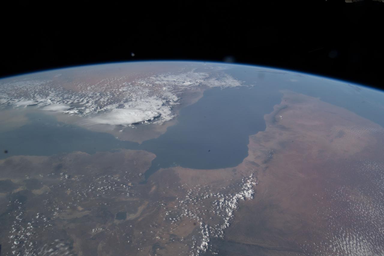 iss069e033356 (July 19, 2023) -- Eastern Africa meets the Middle East as the Red Sea and Gulf of Aden flow between the regions. United Arab Emirates (UAE) Flight Engineer Sultan Alneyadi snapped this photograph during Crew Earth Observation tasks while the International Space Station soared roughly 260 miles above.