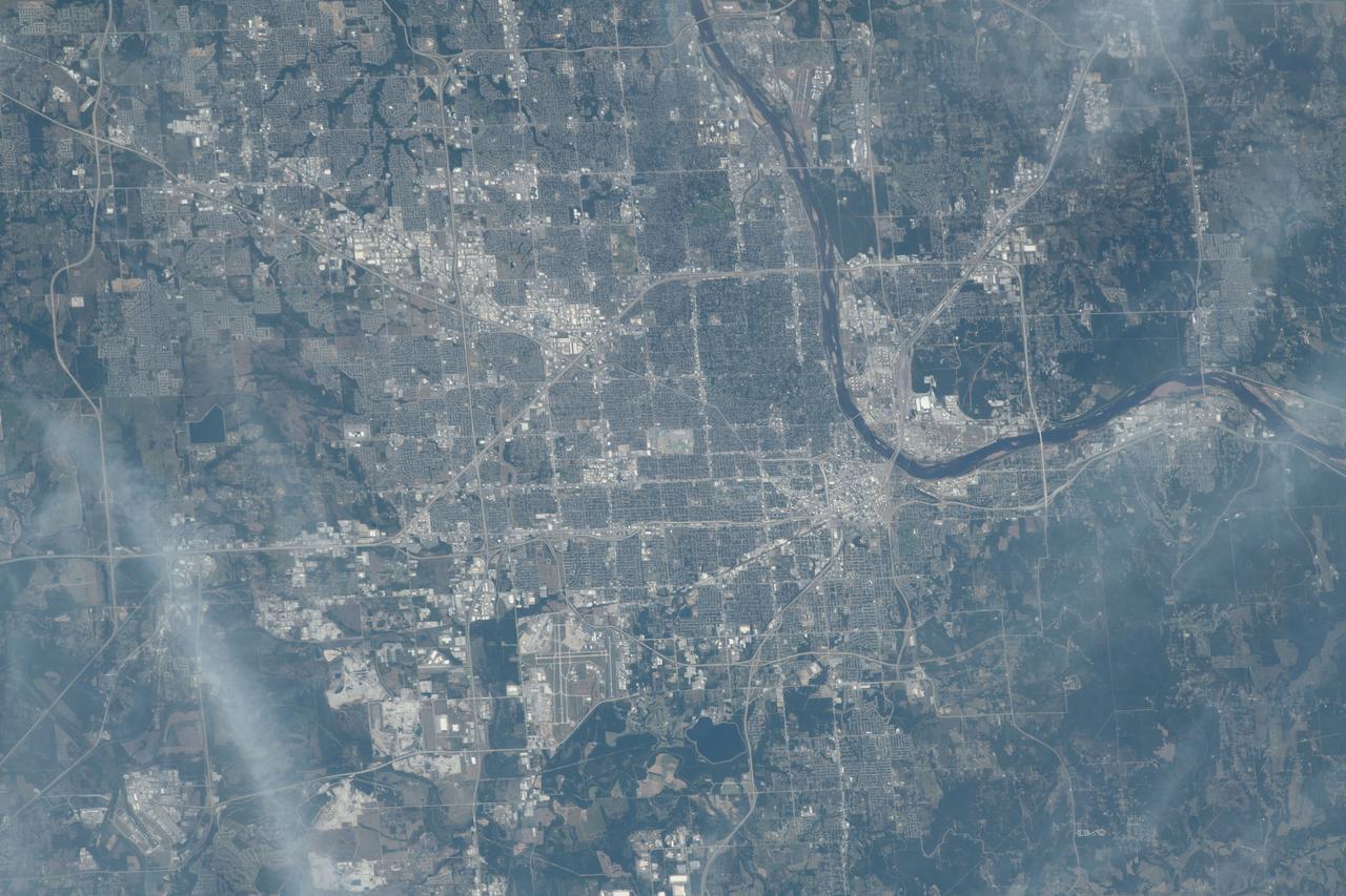iss069e054666 (Aug. 4, 2023) --- Tulsa, Oklahoma, on the Arkansas River is pictured from the International Space Station as it orbited 261 miles above the Sooner State.